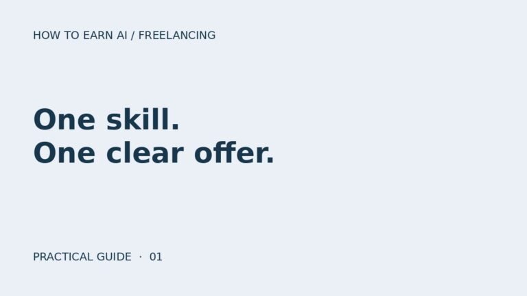 One skill. One clear offer.